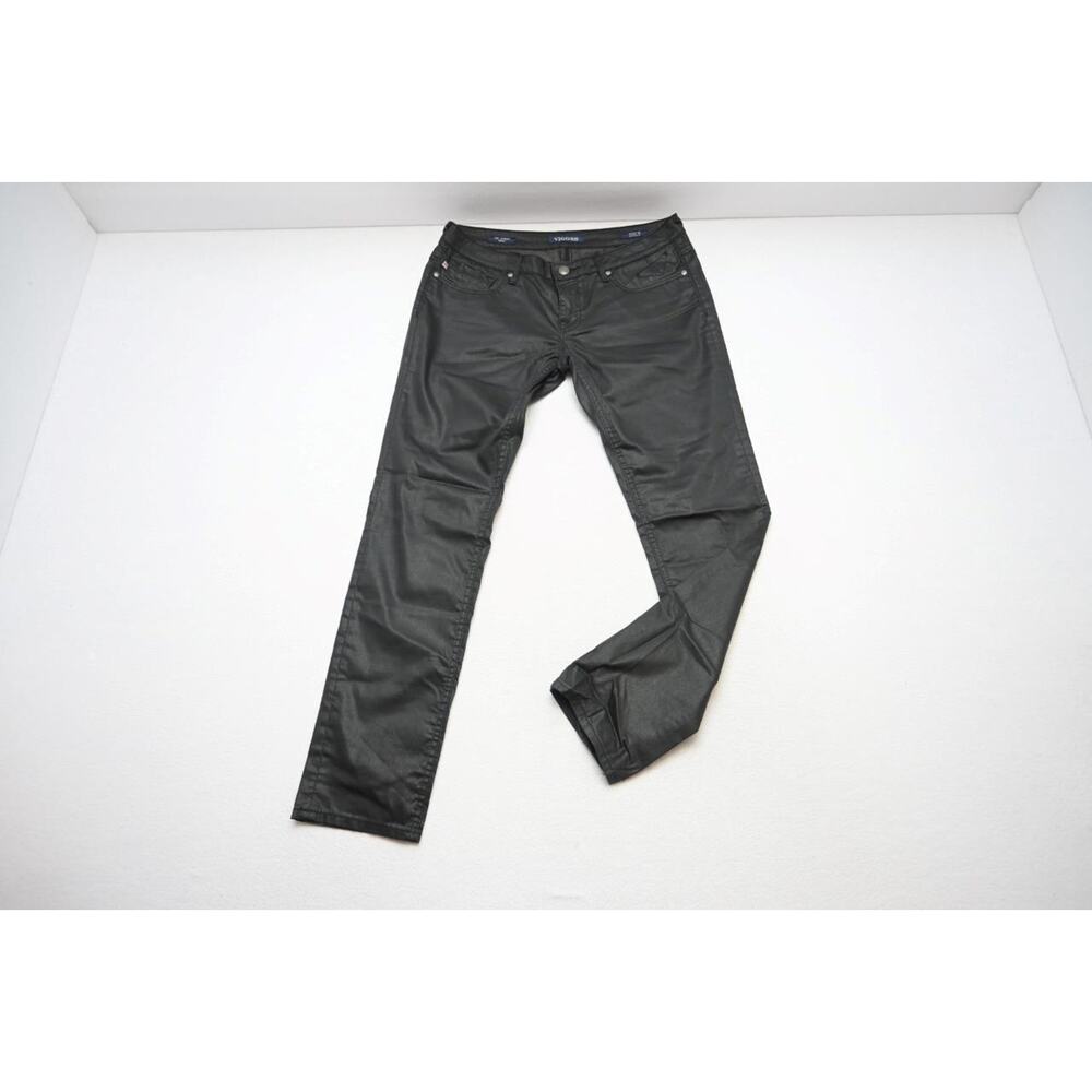 Vigoss Jagger Skinny Fit Pants Waxed Feel Black Womens Size 30 x 31